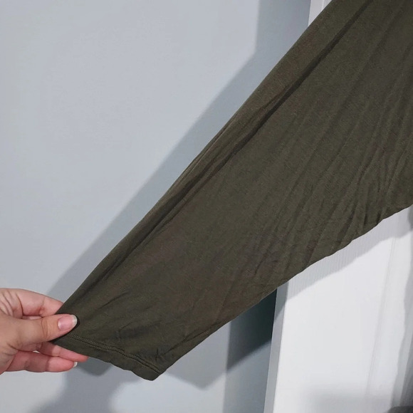 Lands' End Olive Green Open Front Long Sleeve Cardigan in Size 3X (24W-26W) - Picture 6 of 10